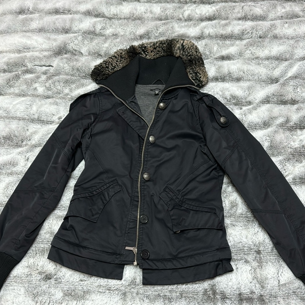 Bebe faux fur jacket size M
